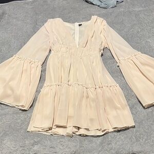 Chic Cream Long Sleeve Dress